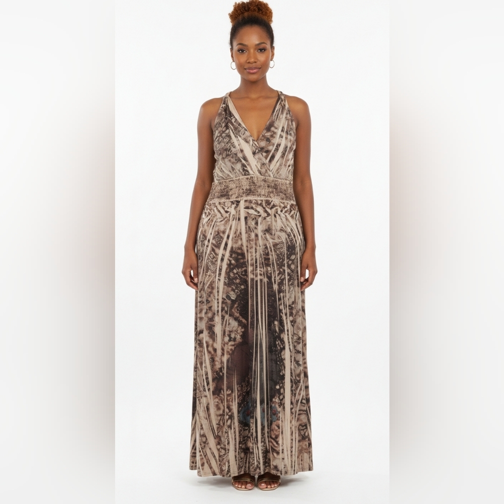 Fresh Of LA Women’s Bohemian Brown Maxi Dress 3X